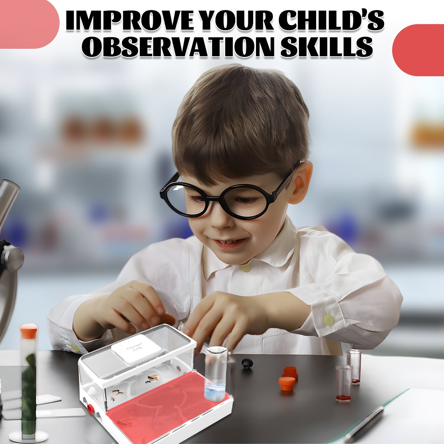 Pioneer Ants Ant Farm – 3D Printed & Acrylic Ant Habitat with Expansion Ports, Water Tower & Sand Nest | Indoor Ant Colony Starter Kit for Beginners & Advanced Keepers (No Ants Included)