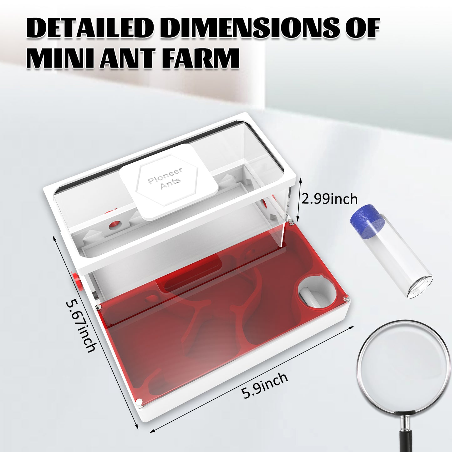 Pioneer Ants Ant Farm – 3D Printed &amp; Acrylic Ant Habitat with Expansion Ports, Water Tower &amp; Sand Nest | Indoor Ant Colony Starter Kit for Beginners &amp; Advanced Keepers (No Ants Included)